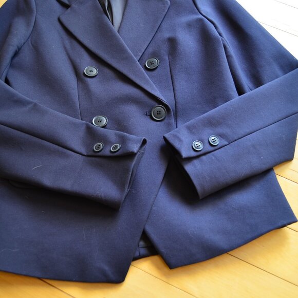Quince Ultra-Stretch Ponte Double-Breasted Blazer Navy XS - Picture 6 of 10